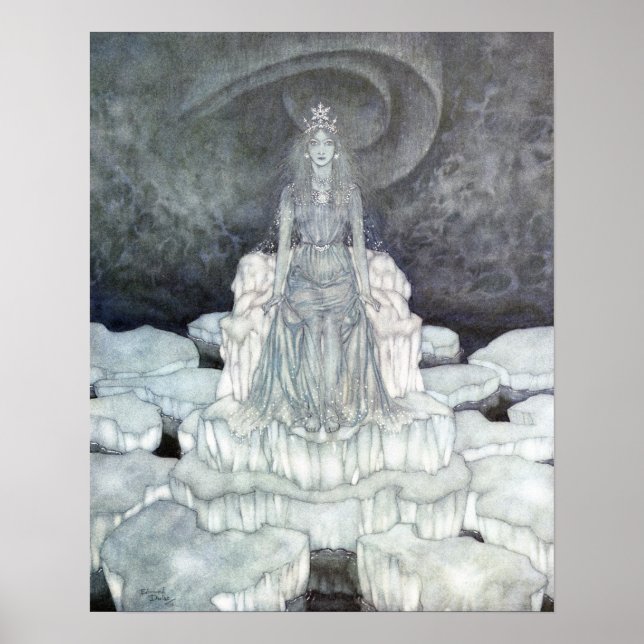 Poster O Palácio da Rainha da Neve por Edmund Dulac (Frente)