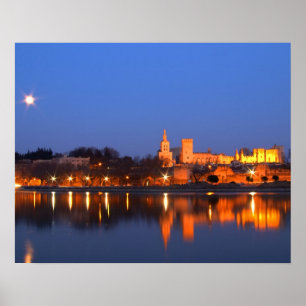 Póster O Palácio do Papa em Avignon e o rio Rhone