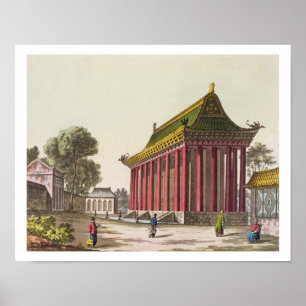 Póster "O palácio europeu" em Yuen-Ming-Yuan, illustrat