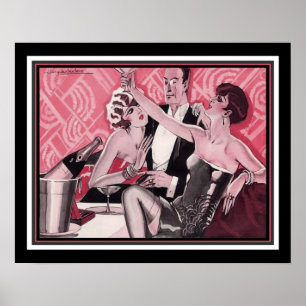 Poster "O palácio grande no art deco 1926 de Montmarte"