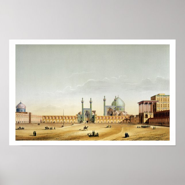 Póster O Palácio Real e o Mesdjid-i-Shah, Isfahan, (Frente)