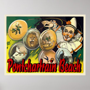 Póster O palhaço da praia de Pontchartrain actua sinal d