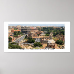 Póster O panorama romano de Colosseum