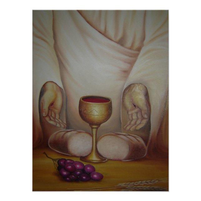 Póster O Pão da Vida: Sagrada Eucaristia (Frente)