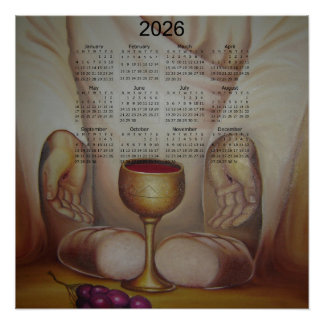 Póster O Pão da Vida: Sagrada Eucaristia Calendário 2026