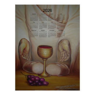 Póster O Pão da Vida: Sagrada Eucaristia Calendário 2026