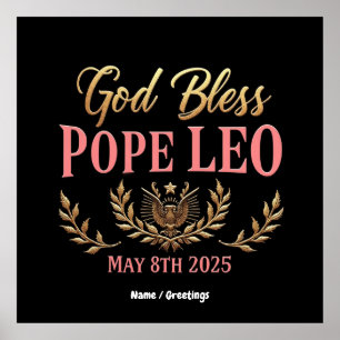 Poster O Papa deus abençoe Leo Celebra Novo Papa 8 de mai