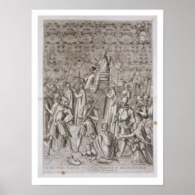 Poster O Papa Sexto V (1521-90) é transportado para a Cer (Frente)