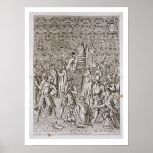 Poster O papa Sixtus V (1521-90) é levado à cerimónia