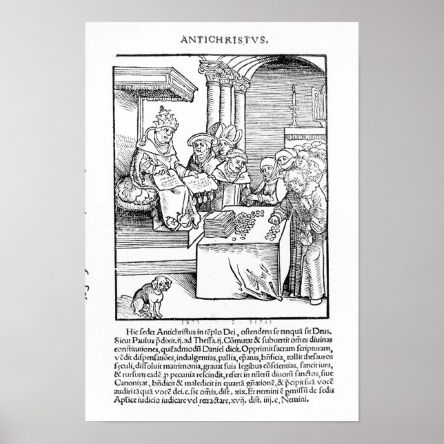 Póster O Papa vendendo indulgências (Frente)