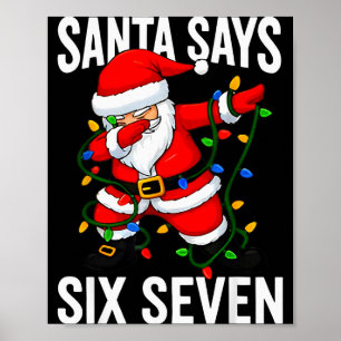 Poster O Papai Noel Diz Seis Sete Natal Divertido Moderno