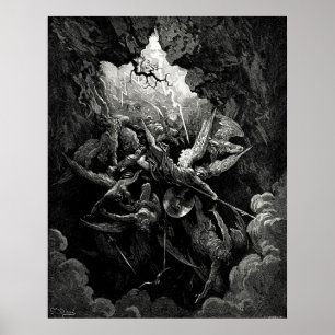 Póster O paraíso de Gustave Doré Milton perdeu o infern