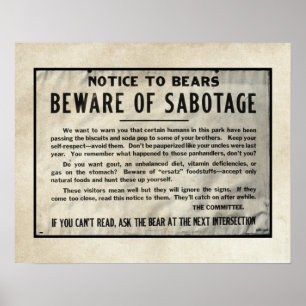 Poster O parque da observação de advertência de