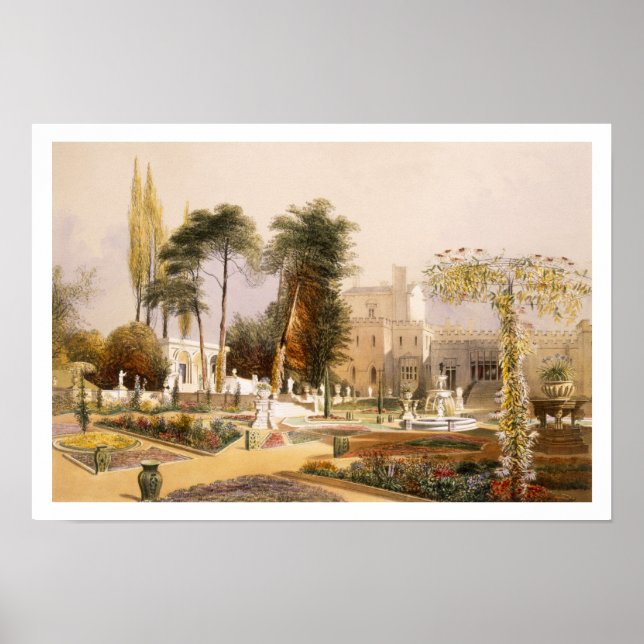 Póster O Parterre nos Jardins em Wilton, a sede do (Frente)