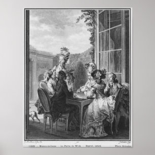 Poster O partido do whist, gravado por Jean Dambrun 1783