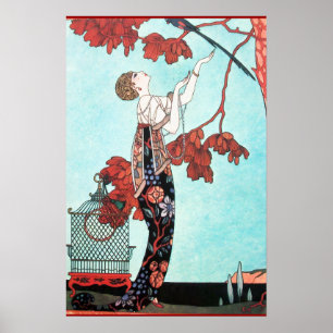 PÓSTER O PÁSSARO FLIGHTY, DESENHADOR DE MODA DA BELEZA