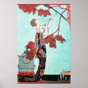 PÓSTER O PÁSSARO FLIGHTY, DESENHADOR DE MODA DA BELEZA