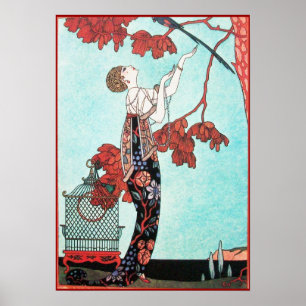 PÓSTER O PÁSSARO FLIGHTY, DESENHADOR DE MODA DA BELEZA