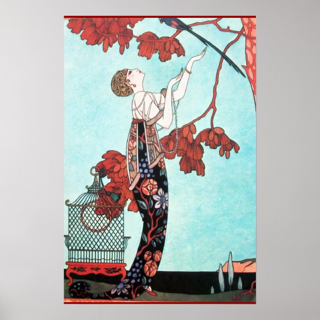PÓSTER O PÁSSARO LEVE, DESIGNADOR DE MODA BELA (Frente)