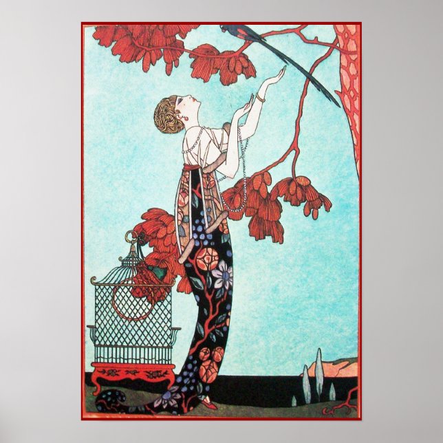 PÓSTER O PÁSSARO LEVE, DESIGNADOR DE MODA BELA (Frente)