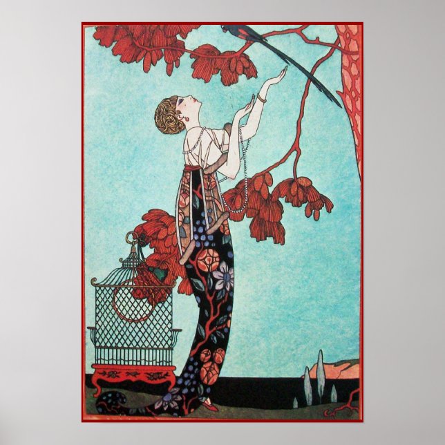 PÓSTER O PÁSSARO LEVE, DESIGNADOR DE MODA BELA (Frente)