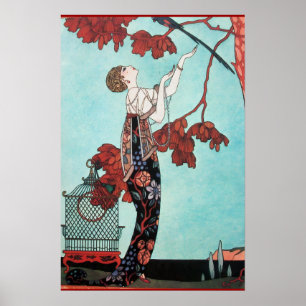PÓSTER O PÁSSARO VOLÚVEL, DESIGNER DE MODA BELA
