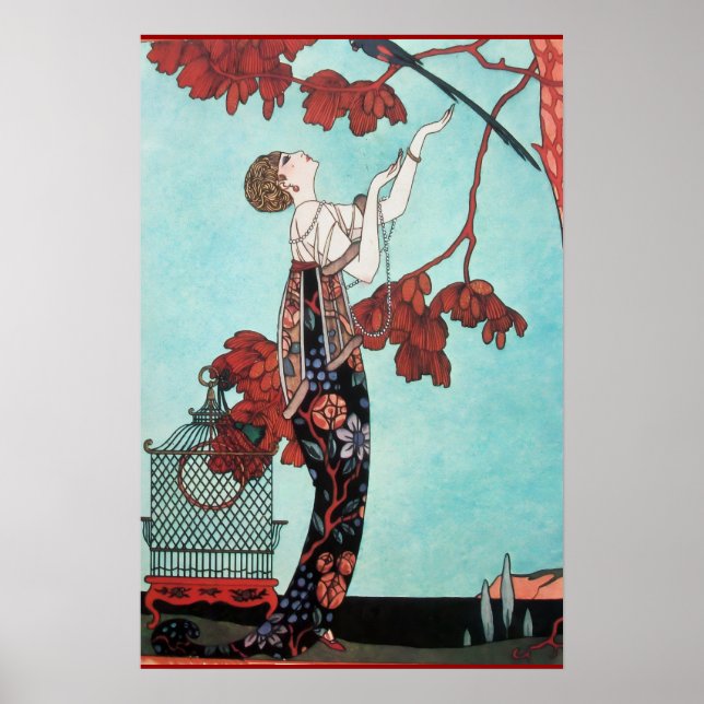 PÓSTER O PÁSSARO VOLÚVEL, DESIGNER DE MODA BELA (Frente)
