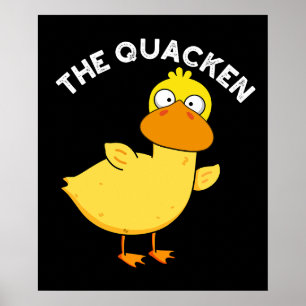 Poster O Pato Engraçado Quacken Pun Dark BG