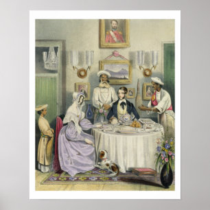 Póster O pequeno almoço, chapeia 3 "dos indianos Anglo,