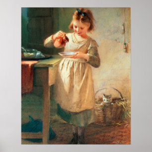 Póster O pequeno almoço do gatinho