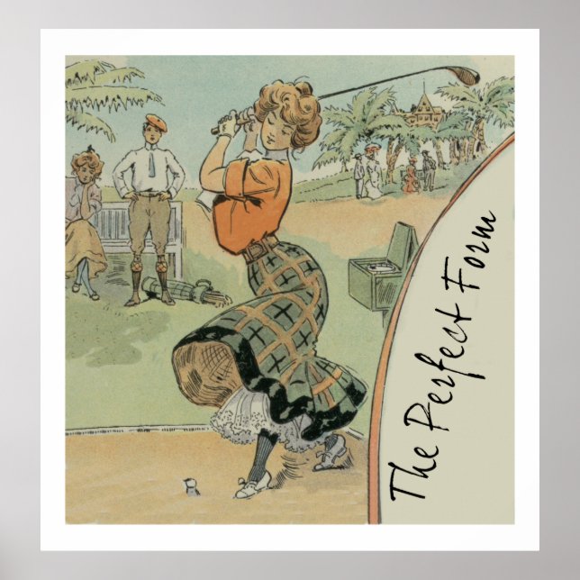 Póster O perfeito golfista da mulher da forma (Frente)