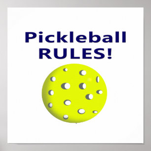 Póster o pickleball ordena a versão de texto azul