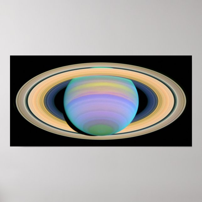 Póster O Planeta Saturno Em Ultravioleta (Frente)