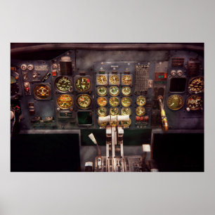 Póster O plano - cabina do piloto - os controles é