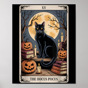 Poster O Pocus Tarot Halloween Cat Pumpkin Mystic