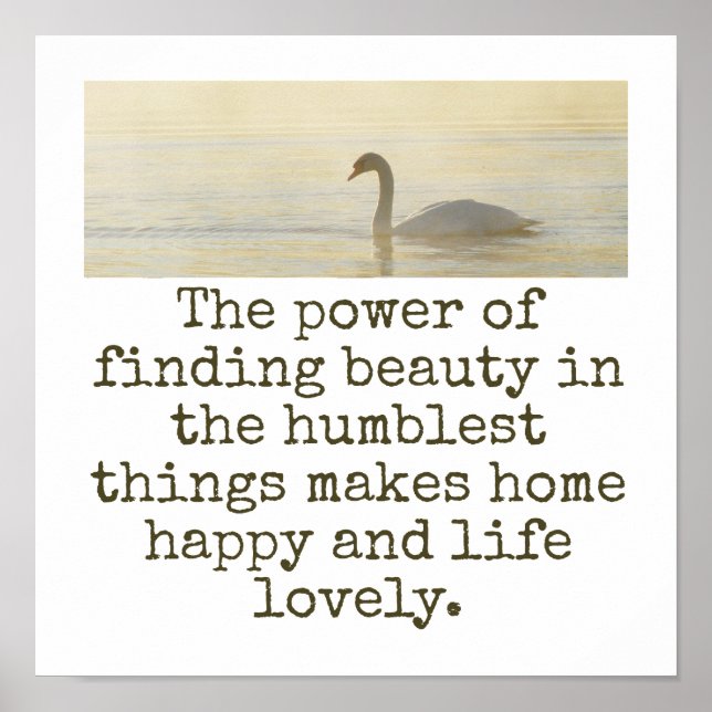 Poster O Poder De Encontrar Beleza - Citação De Beleza (Frente)