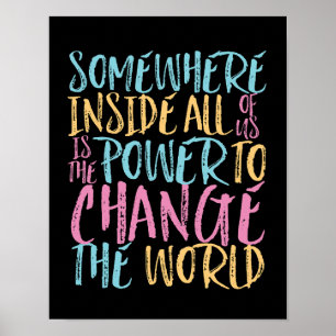 Poster O Poder De Mudar A Cotação Inspiracional Mundial