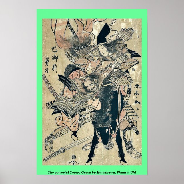 Poster O poderoso Tomoe Gozen de Katsukawa, Shuntei Uki (Frente)