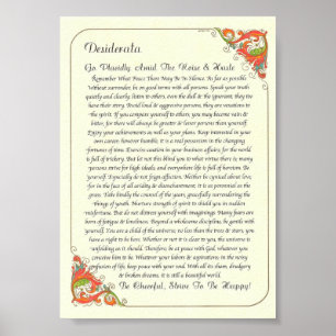 Poster O Poema Desiderata de Max Ehrmann