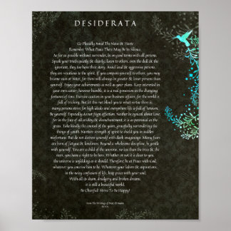 Póster O Poema Desiderata de Max Ehrmann Chalk Art