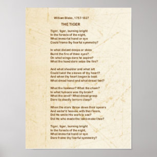 Póster O poema do TIGRE por William Blake
