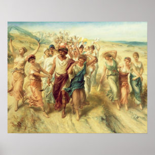 Póster O poeta Anacreon (570-485 BC) com seus musas, 189