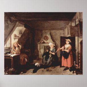 Poster O Poeta em Dor (Hogarth 1736)