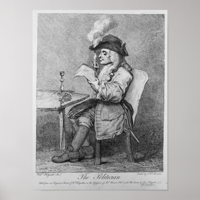 Póster O político, gravado por John Keyse Sherwin (Frente)