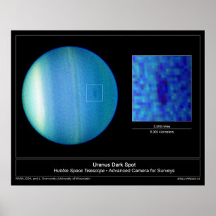 Póster O ponto escuro no planeta Uranus do Hubble