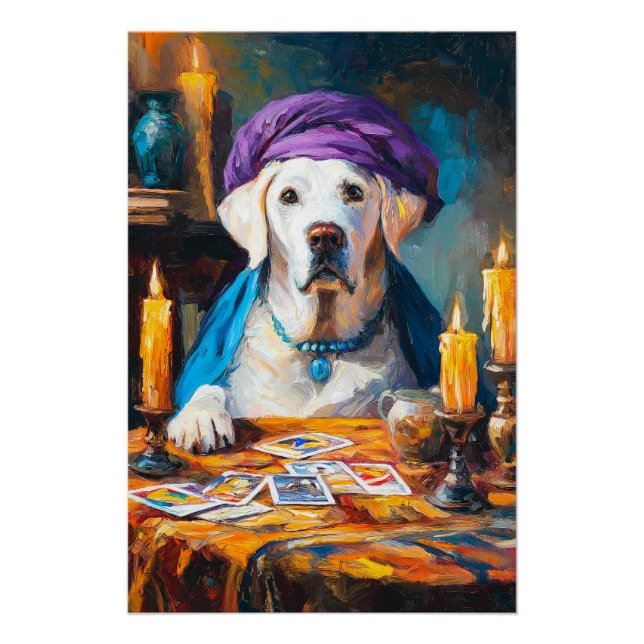 Póster O Pooch Místico | Engraçado Fortunteller Dog (Frente)
