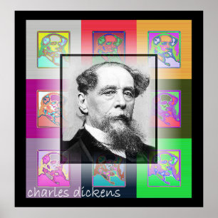 Póster O pop art Charles Dickens