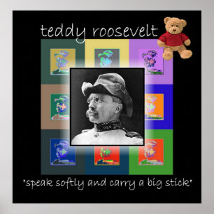 Póster O pop art Teddy Roosevelt