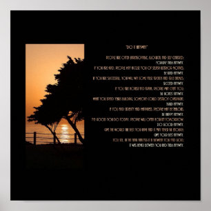 Poster O por do sol da árvore & do oceano fá-lo de