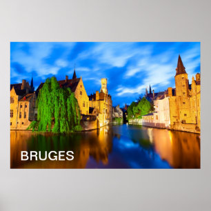 Poster O pôr do sol em Bruges.Bélgica